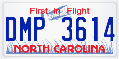 NC license plate DMP3614