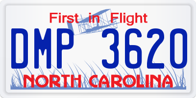 NC license plate DMP3620