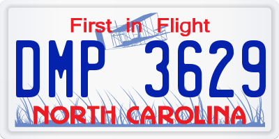 NC license plate DMP3629