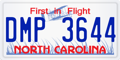 NC license plate DMP3644