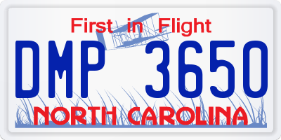NC license plate DMP3650