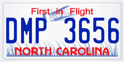 NC license plate DMP3656