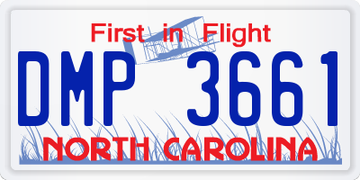 NC license plate DMP3661