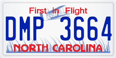 NC license plate DMP3664