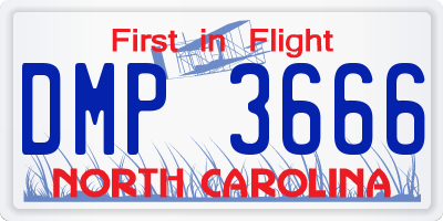 NC license plate DMP3666