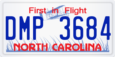 NC license plate DMP3684