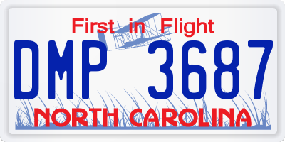 NC license plate DMP3687