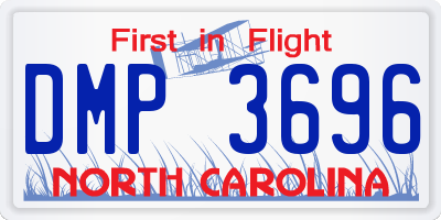 NC license plate DMP3696