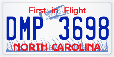 NC license plate DMP3698