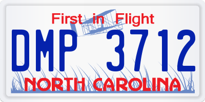 NC license plate DMP3712