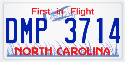 NC license plate DMP3714