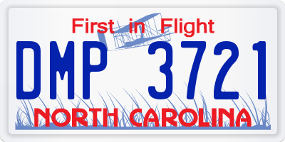 NC license plate DMP3721