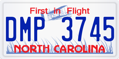 NC license plate DMP3745