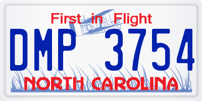NC license plate DMP3754