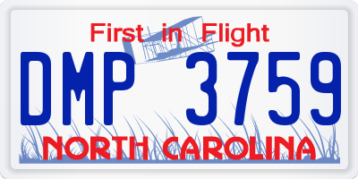 NC license plate DMP3759