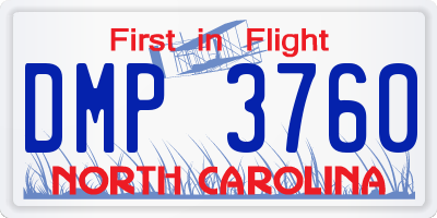 NC license plate DMP3760