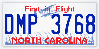 NC license plate DMP3768