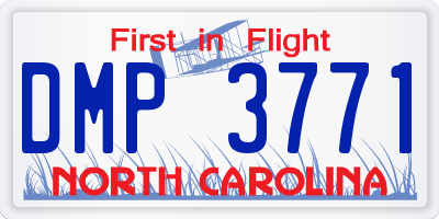 NC license plate DMP3771
