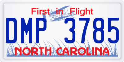 NC license plate DMP3785