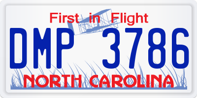 NC license plate DMP3786