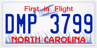 NC license plate DMP3799