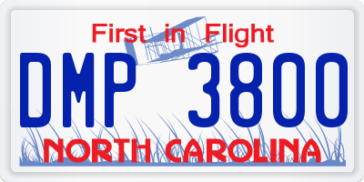 NC license plate DMP3800