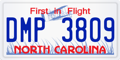 NC license plate DMP3809