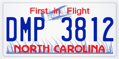 NC license plate DMP3812