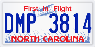 NC license plate DMP3814