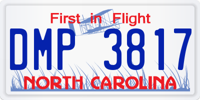 NC license plate DMP3817