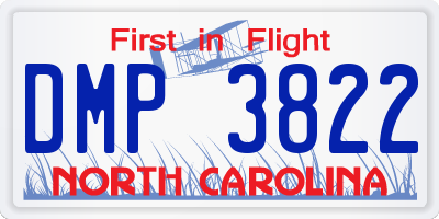 NC license plate DMP3822