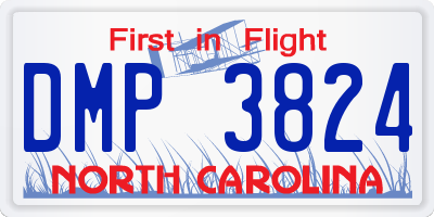 NC license plate DMP3824