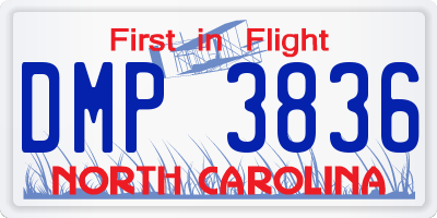 NC license plate DMP3836