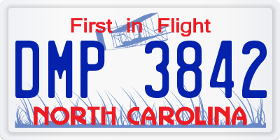 NC license plate DMP3842