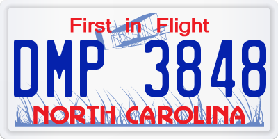 NC license plate DMP3848