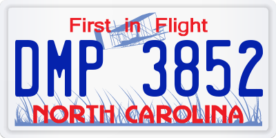 NC license plate DMP3852