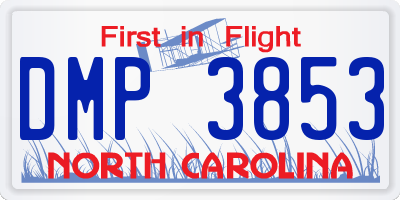 NC license plate DMP3853