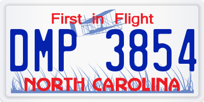 NC license plate DMP3854
