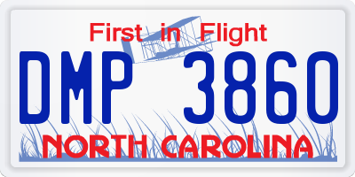 NC license plate DMP3860