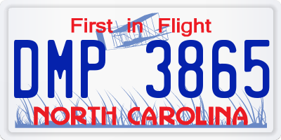 NC license plate DMP3865