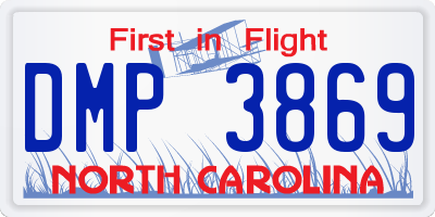 NC license plate DMP3869