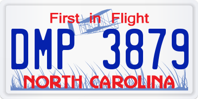 NC license plate DMP3879