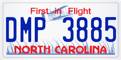 NC license plate DMP3885