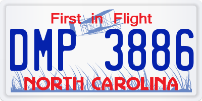 NC license plate DMP3886