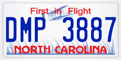 NC license plate DMP3887