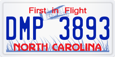 NC license plate DMP3893