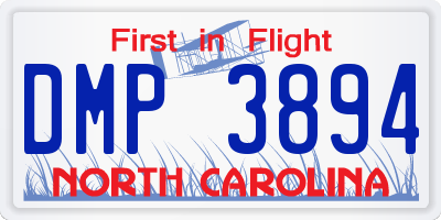 NC license plate DMP3894