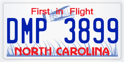 NC license plate DMP3899
