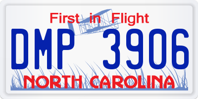 NC license plate DMP3906