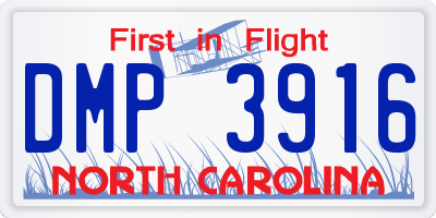NC license plate DMP3916